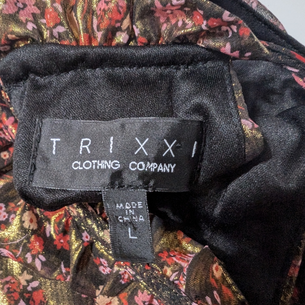 Trixxi Black and Gold Strapless Dress - Picture 7 of 9